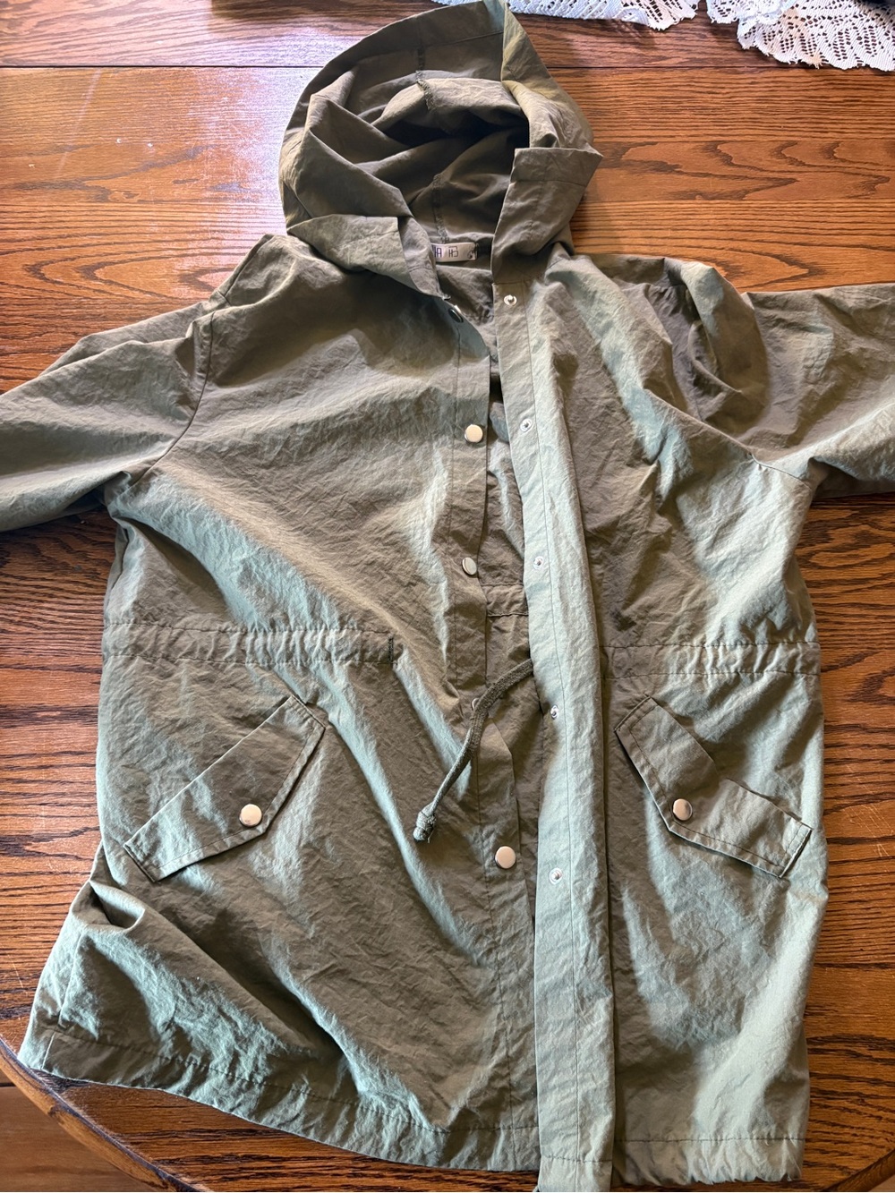 Olive Hooded light Jacket